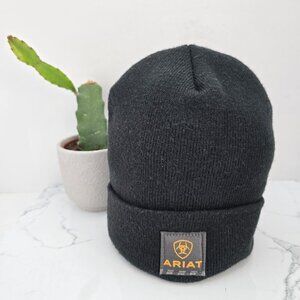 Arait | black knit front logo Gorpcore beanie | unisex